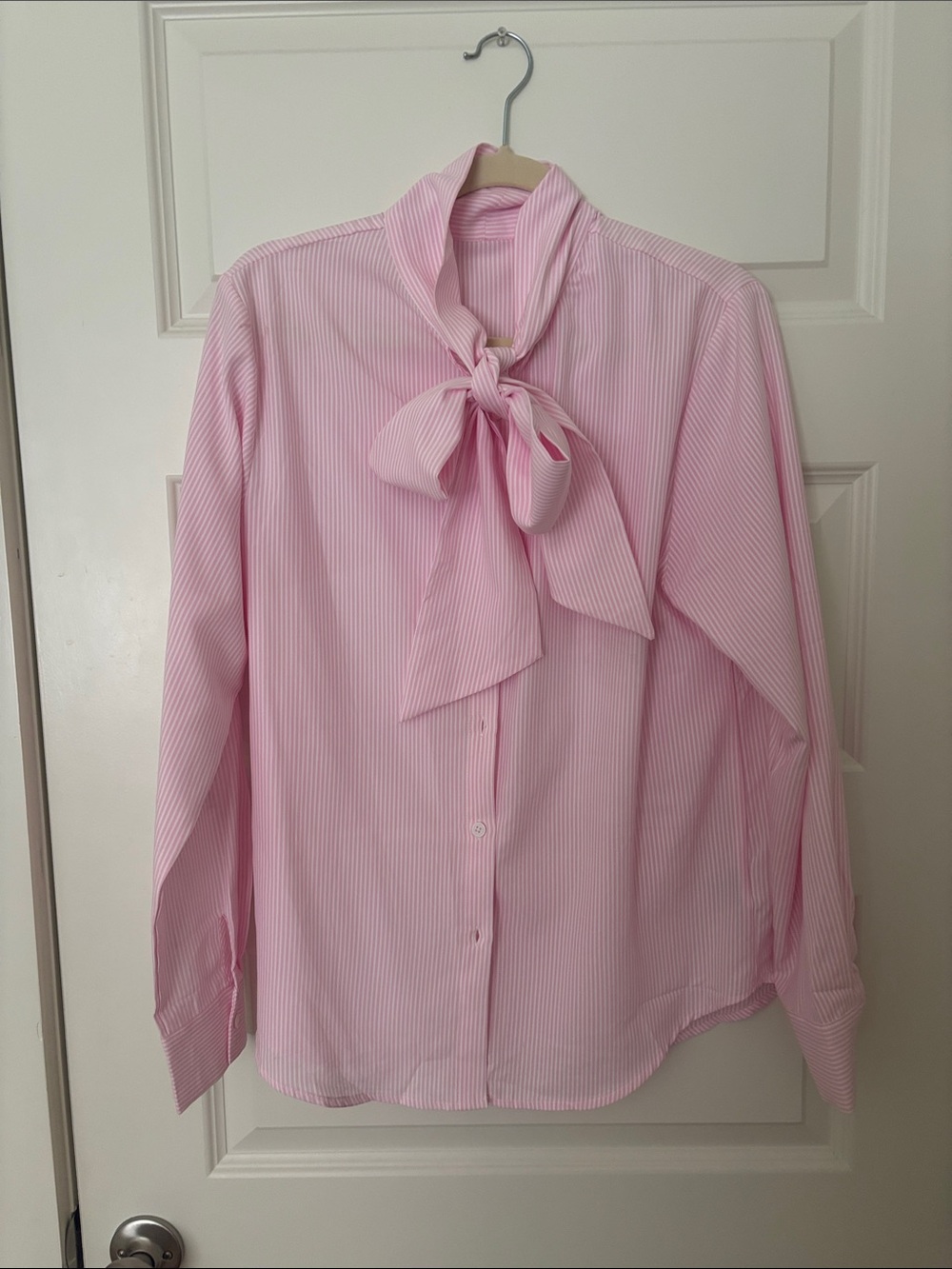 Pink Striped Bow-Tie Button Down Shirt - Picture 2 of 5